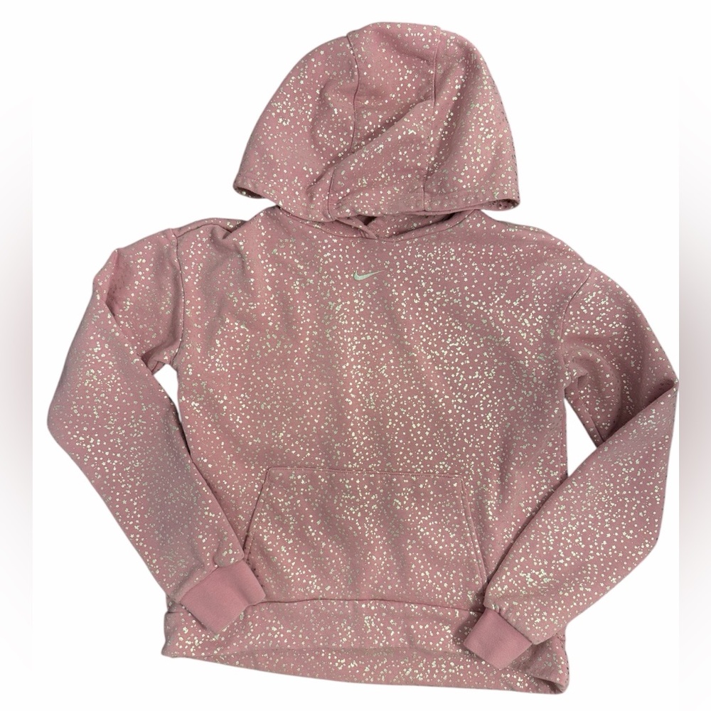 Nike Pink and Metallic Star Hoodie Youth XL